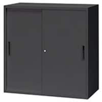 NAIKI スチール引違い書庫(2枚扉) CWS型収納庫(ブラックタイプ) CWS0909HBB 1台