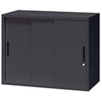 NAIKI スチール引違い書庫(3枚扉) CW型収納庫(ブラックタイプ) CW0907H3BB 1台