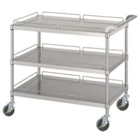 シンコー シンコー ステンレスワゴン 天地3段タイプ(SUS430・ガード付) φ100ウレタン車 750×450×800 M307545U100 1台