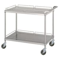 シンコー シンコー ステンレスワゴン 天地2段タイプ(SUS430・ガード付) φ100ウレタン車 750×600×800 M207560U100 1台