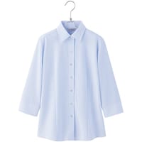 アイトス ピエ 七分袖ブラウスHCB4007 サックス 7 HCB40070207 1着