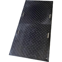 ウッドプラスチック ウッドプラスチック 工事用敷板 Wボード 片面凸 カラー:黒 1219mm×2438mm(持ち手4) B122415BKM4K4 1枚