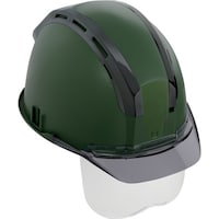 TJMデザイン タジマ ヘルメット セフメット(セフ取付溝付ヘルメット) アースグリーン スモーク シールド付 HSEGCSSB 1個