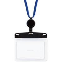 オープン工業 OP 吊り下げ名札 リール式 ソフトヨコ名刺 2枚収納 1枚 青