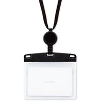 オープン工業 OP 吊り下げ名札 リール式 ソフトヨコ名刺 2枚収納 1枚 黒