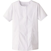 サーウ゛ォ サンペックス 【女性用】衿なし・半袖調理衣 ホワイト S FA334S 1着