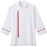 サーウ゛ォ サンペックス 七分袖ショップコート ホワイト*レッド M DP1000E9M 1着