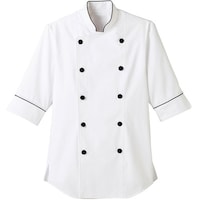 サーウ゛ォ サンペックス 七分袖ショップコート ホワイト*ブラック 4L ET11404L 1着