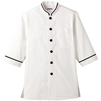 サーウ゛ォ サンペックス 七分袖ショップコート ホワイト*ブラック 3L D11273L 1着