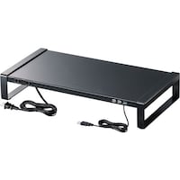 サンワサプライ SANWA 電源タップ+USBハブ付き机上ラック(W500) MRLC204BKN 1台