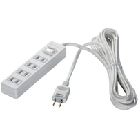 バッファロー BUFFALO 2ピン式電源タップ4個口雷サージ防止/集中スイッチ3m BSTAPPS2430WH 1個(12個)