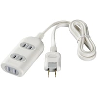バッファロー BUFFALO 2ピン式電源タップ 3個口 シャッター付 2m ホワイト