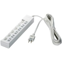 バッファロー BUFFALO 2ピン式電源タップ 6個口 個別スイッチ 2m ホワイト BSTAPSW2620WH 1個(25個)