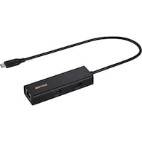 バッファロー BUFFALO USBC接続 LANアダプターハブ付 ブラック
