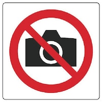 ユニット ユニット 撮影禁止マーク 2枚組・PVCステッカー・100X100mm