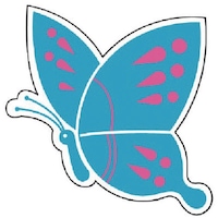 ユニット ユニット ジョイシール 蝶 青 PVCステッカー 200×200