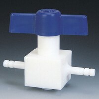 フロンケミカル フロンケミカル チューブ継手 フッ素樹脂(PTFE) 二方ストップコック 竹の子外径8φ