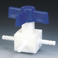 フロンケミカル フロンケミカル チューブ継手 フッ素樹脂(PTFE) 三方ストップコック 竹の子外径9φ