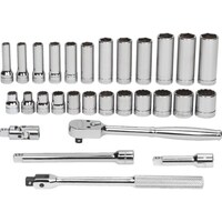 スナップオンツールズ WILLIAMS ソケットレンチ JHWTB103 メタルツールボックス付ツールセット 29点セット ショート12角、ディープ6角 JHWMSB29FTB 1S(29個)