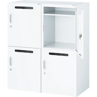 トラスコ中山 TRUSCO ユニット型壁面書庫 片開パーソナル2列2段 投入口付 H1050 W色 ULPW11 1台