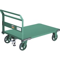 トラスコ中山 TRUSCO 鋼鉄製運搬車 1200X750 ハンドル側自在車 鋳物車輪 Lストッパー付 OH1RSS 1台