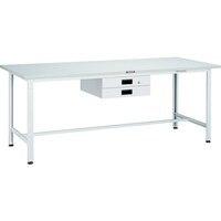 トラスコ中山 TRUSCO 軽荷重作業台(300kg)AE型 1800X750XH740 薄型2段引出付 ホワイト色 RAE1800UDK2W 1台