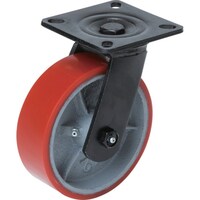 オーエッチ工業 OH スーパーストロングキャスター重荷重用 自在ウレタン車輪 車輪径100mm 許容荷重350kg