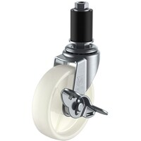 ユーエイキャスター ユーエイ 差し込み式 自在 キャスター ナイロン 車輪径75mm ストッパー付き Lタイプ LTFS型 パイプ径16