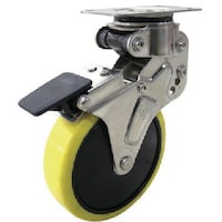 ユーエイキャスター ユーエイ プレート式 固定 クッションキャスター 帯電防止ウレタン 車輪径125mm ストッパー付き NPタイプ NPRS型 取付寸法82×40 NPR125SUES3 1個