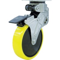 ユーエイキャスター ユーエイ プレート式 自在 クッションキャスター 帯電防止ウレタン 車輪径125mm ストッパー付き NPタイプ NPGS型 取付寸法82×40 NPG125SUES3 1個