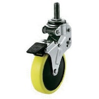 ユーエイキャスター ユーエイ ねじ込み式 自在 クッションキャスター 帯電防止ウレタン 車輪径100mm ストッパー付き NPタイプ NPTS型 ネジ寸法M12×35ピッチ1.75 NPT100SUES1M1235