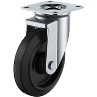 ユーエイキャスター ユーエイ プレート式 自在 キャスター ゴム 車輪径150mm Jタイプ J2型 取付寸法80×80(75×75)