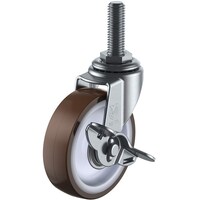 ユーエイキャスター ユーエイ ねじ込み式 自在 キャスター ウレタン 車輪径65mm ストッパー付き Lタイプ LTS型 ネジ寸法UNF1/2×14山数20