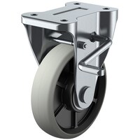 ユーエイキャスター ユーエイ プレート式 固定 キャスター ウレタン 車輪径150mm ストッパー付き Jタイプ KB(R)型 取付寸法100×56