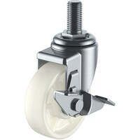 ユーエイキャスター ユーエイ ねじ込み式 自在 キャスター ナイロン 車輪径100mm ストッパー付き Jタイプ SJTS型 ネジ寸法M16×40ピッチ2