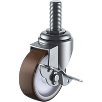 ユーエイキャスター ユーエイ ねじ込み式 自在 キャスター ウレタン 車輪径65mm ストッパー付き Sタイプ STS型 ネジ寸法M16×40ピッチ2