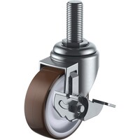 ユーエイキャスター ユーエイ ねじ込み式 自在 キャスター ウレタン 車輪径75mm ストッパー付き Sタイプ STDS型 ネジ寸法M16×40ピッチ2