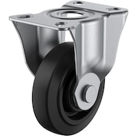 ユーエイキャスター ユーエイ プレート式 固定 ステンレスキャスター ゴム 車輪径100mm Jタイプ SUSSK型 取付寸法90×50(80×45)