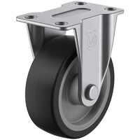 ユーエイキャスター ユーエイ プレート式 固定 ステンレスキャスター ゴム 車輪径75mm Sタイプ SUSSR型 取付寸法55×28