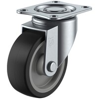 ユーエイキャスター ユーエイ プレート式 自在 キャスター ゴム 車輪径75mm Sタイプ SG型 取付寸法55×42