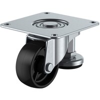 ユーエイキャスター ユーエイ プレート式 自在 アジャスター付キャスター 黒ナイロン 車輪径40mm AFタイプ EAF型 取付寸法64×64