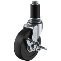 ユーエイキャスター ユーエイ 差し込み式 自在 キャスター ゴム 車輪径65mm ストッパー付き Lタイプ LTFS型 パイプ径24