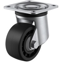 ユーエイキャスター ユーエイ プレート式 自在 ステンレス低床キャスター 強化ナイロン 車輪径50mm Hタイプ SUSHSG型 取付寸法63×63