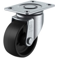 ユーエイキャスター ユーエイ プレート式 自在 低床キャスター 黒ナイロン 車輪径40mm Hタイプ LHG型 取付寸法45×26