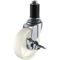 ユーエイキャスター ユーエイ 差し込み式 自在 キャスター ナイロン 車輪径40mm ストッパー付き Lタイプ LTFS型 パイプ径22