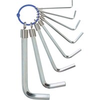 エイト EIGHT 六角棒スパナ 標準寸法 リング付 ニッケル8本セット 3/32ー3/8