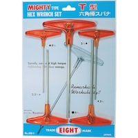 エイト EIGHT T型 六角棒スパナ 樹脂ハンドル 5本セット 2.5ー6mm