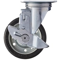 ハンマーキャスター ハンマー 旋回式ゴム車輪(ワイドタイプ・ローラーベアリング)125mm ストッパー付