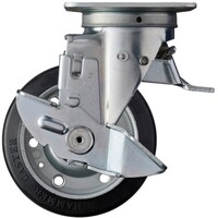 ハンマーキャスター ハンマー スイッチキャスター ゴム車輪(ローラーベアリング)125mm ストッパー付
