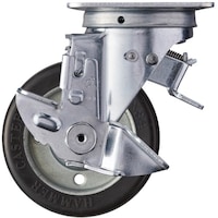 ハンマーキャスター ハンマー スイッチキャスター ゴム車輪(ワイドタイプ・ローラーベアリング)100mm ストッパー付